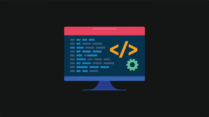 Computer Monitor Displaying Code and Programming Symbols screen technology