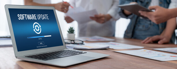 Software update on computer for brisk version of device software upgrade