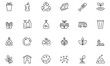 © SHUVO - Recycling and compost outline icons with symbols for trash reduction, garbage disposal, and sustainability in modern line vector style