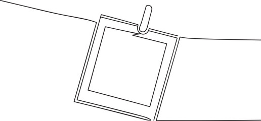 photo frame one continuous line art, Vector illustration, One line art, Line art graphic style