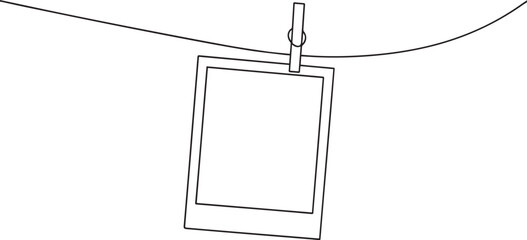 photo frame one continuous line art, Vector illustration, One line art, Line art graphic style