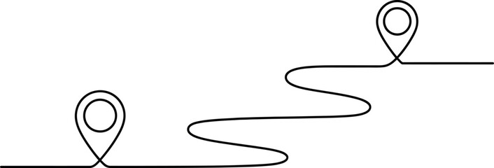 location icon black line for use as design element or graphic resource