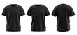 © Carakde - Three views of a black, blank t-shirt