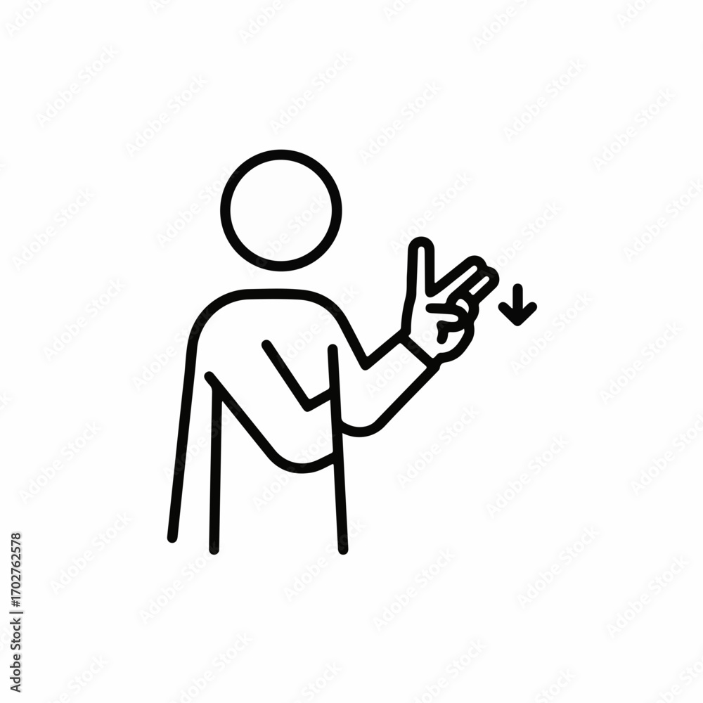 Person using sign language with hand gesture indicating movement Stock ...