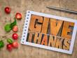 © Rasyid - Wooden plaque with give thanks letters