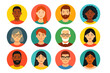 © Another - Diverse people flat icon set. featuring portraits, avatars, men, women, elderly, and multiracial symbols