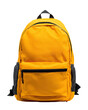 © Mangung - Bright yellow backpack, front view.  Features multiple pockets and straps