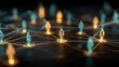 © The Little Hut - Abstract Network of Glowing Human Figures Connecting, Representing Global Communication and Digital Connectivity