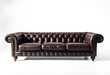© chanwut - Classic tufted leather Chesterfield sofa, pristine white backdrop, tufted, leather