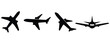 © meddesigner - flight Plane set Airplane silhouette set illustration