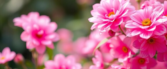 Wall Mural - Abstract pink blurred floral folly wallpaper vector design, bloom, flower