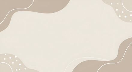 Modern boho style background with soft neutral earth tones, abstract organic liquid shapes, and subtle dot patterns for a calm aesthetic design