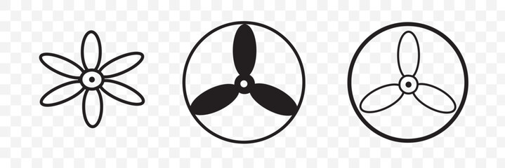 Wall Mural - propeller icon set. flat design fan propellers vector isolated on white background.