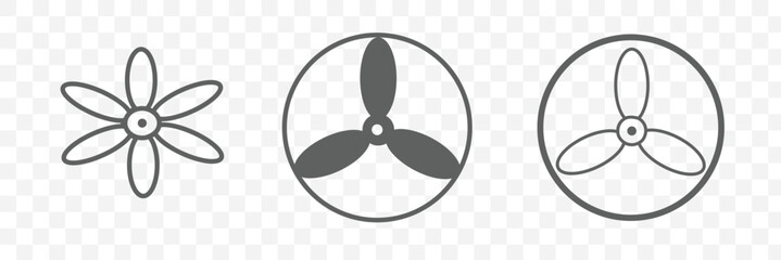 Wall Mural - propeller icon set. flat design fan propellers vector isolated on white background.