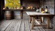 © Dan - Rustic autumn table display cozy cabin decoration showcase warm atmosphere eye-level view seasonal concept