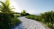 © Ichol Digital - Tropical Beachfront Path minimal composition in public park wide