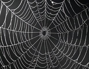 Delicate spider web with morning dew