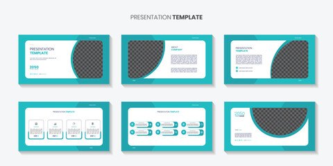 Wall Mural - Creative business presentation slides template design. Use for modern presentation background, brochure design, website slider, landing page, annual report, company profile