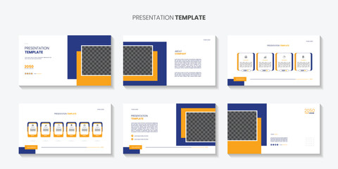 Wall Mural - Creative business presentation slides template design. Use for modern presentation background, brochure design, website slider, landing page, annual report, company profile