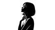© Kiara - Silhouette of a reflective woman in monochrome art portrayal with soft light