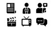© ieps - Media and communication icons: newspaper, tv, social media, filmmaking, television, messaging