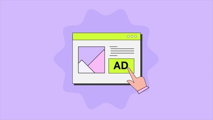 Wall Mural - Business running advertising on ad network, audience clicking on website ads and ad network sending traffic to linked website.