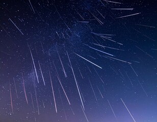 Wall Mural - Impressive Star Trail Display in the Night Sky with a Deep Blue Hues