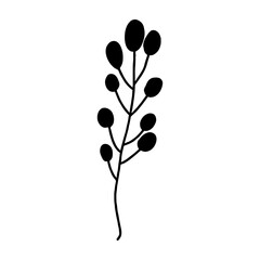 Wall Mural - minimalist black botanical branch illustration
