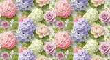 Floral Abundance - A Tapestry of Hydrangeas and Roses.