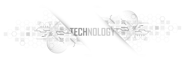 Wall Mural - abstract circuit board background with sphere. hi-tech digital technology concept. vector.