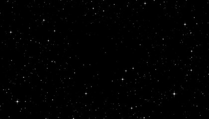 Wall Mural - Dark Starry Night Sky with Twinkling Stars in the Outer Space Full Frame