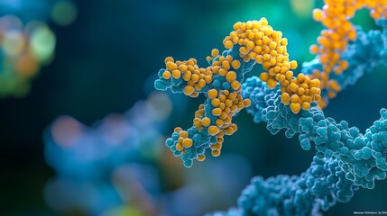 Wall Mural - explore the intricate beauty of molecular structures. vibrant colors capture the essence of biology.