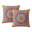 © UKPixelCraft - Vibrant mandala pattern decorative throw pillows for bohemian home decor accents