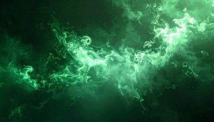 Wall Mural - Green Nebula Space Background with Cosmic Dust and Stars for Modern Presentation