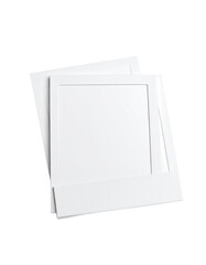 Two square, white, blank pieces of paper or card stock, layered