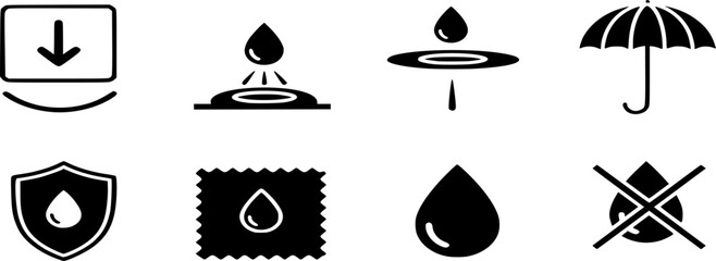 Water repellent surface symbol concept vector. Waterproof icon