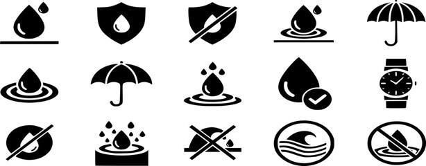 Water repellent surface symbol concept vector. Waterproof icon