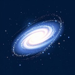 Wall Mural - Vibrant Swirling Galaxy with Blue and White Hues Featuring Sparkling Stars in Deep Space
