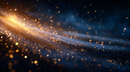 Wall Mural - golden glow abstract: an ethereal, eye-catching abstract image of glittering gold and blue light dan