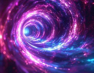 Wall Mural - Abstract Space Tunnel with Cosmic Energy and Swirling Light in a Futuristic Design