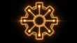 © Anat art - Glowing Gear Icon With Interconnected Network Nodes, Presented Against a Minimalist Dark Background for Digital Integration Solutions