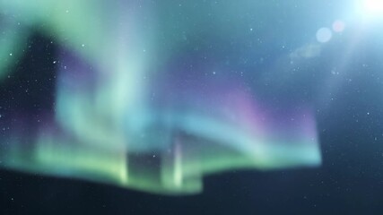 Wall Mural - beautiful seamlessly looping video showcasing a soft, colorful glowing aurora borealis effect creati