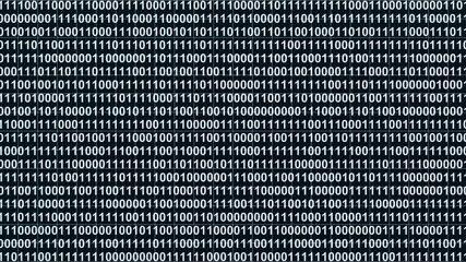 Binary computer code random number background. Abstract digital numbers in a futuristic environment, data processing, symbolizing technology and information transformation. Seamless Looping Animation