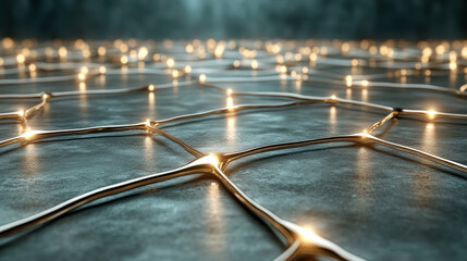 Detailed network of glowing lines on textured surface creates captivating visual