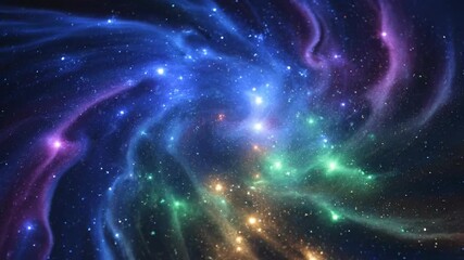 Wall Mural - Abstract seamlessly looping video of glowing liquid marble creating an evolving galaxy light background with cosmic elegance abstract, luminous, cosmic elegance