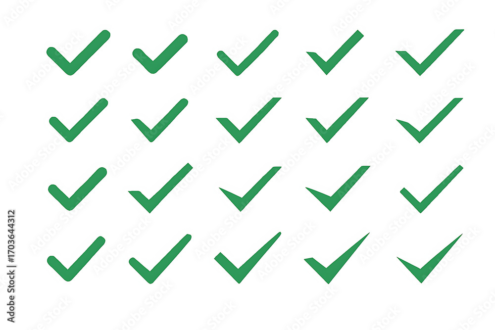 Green check mark vector set collection for ui design and task ...