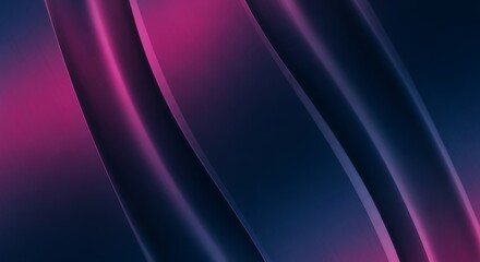 Canvas Print - abstract dark blue and magenta swirling lines with subtle glow background curve