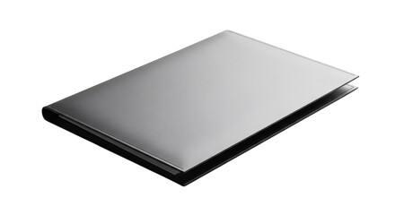 Wall Mural - Closed silver notebook isolated on transparent background