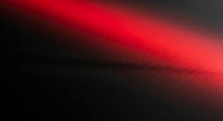 Canvas Print - Diagonal Red Light Beam Across Dark Textured Surface abstract angle