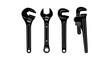 © mahafuza - Four assorted wrenches including monkey and open end tools for repair and plumbing work vector